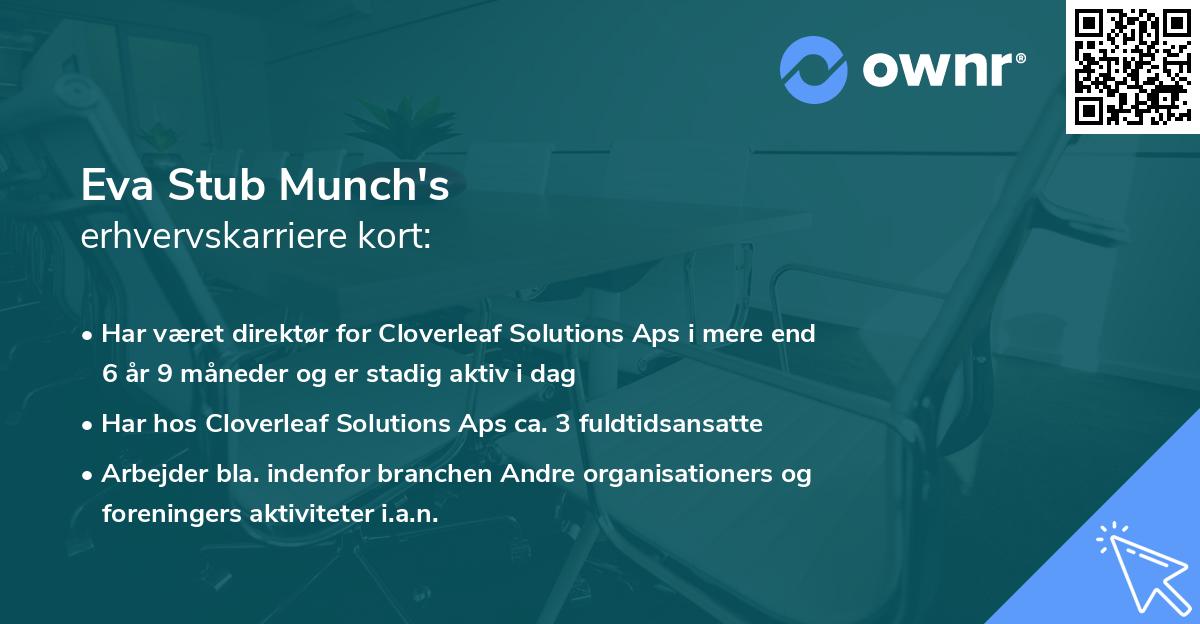 Eva Stub Munch's erhvervskarriere kort
