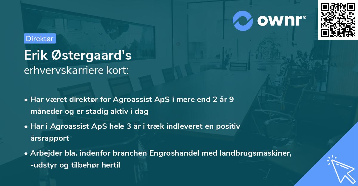 Erik Østergaard's erhvervskarriere kort