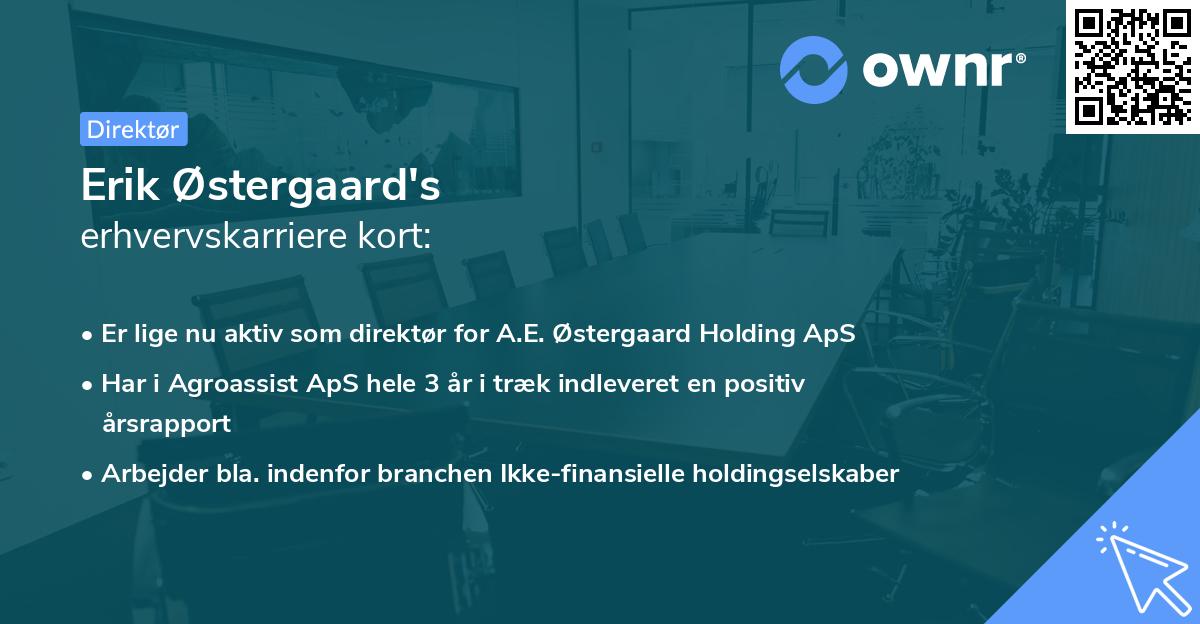 Erik Østergaard's erhvervskarriere kort