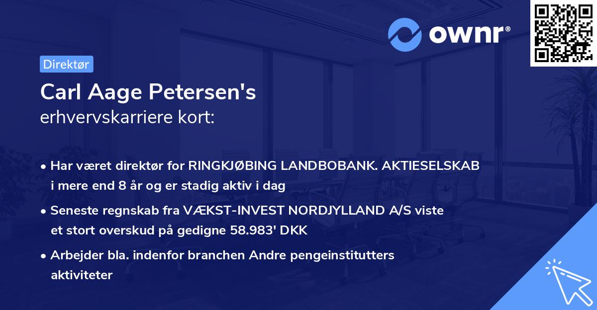Carl Aage Petersen's erhvervskarriere kort