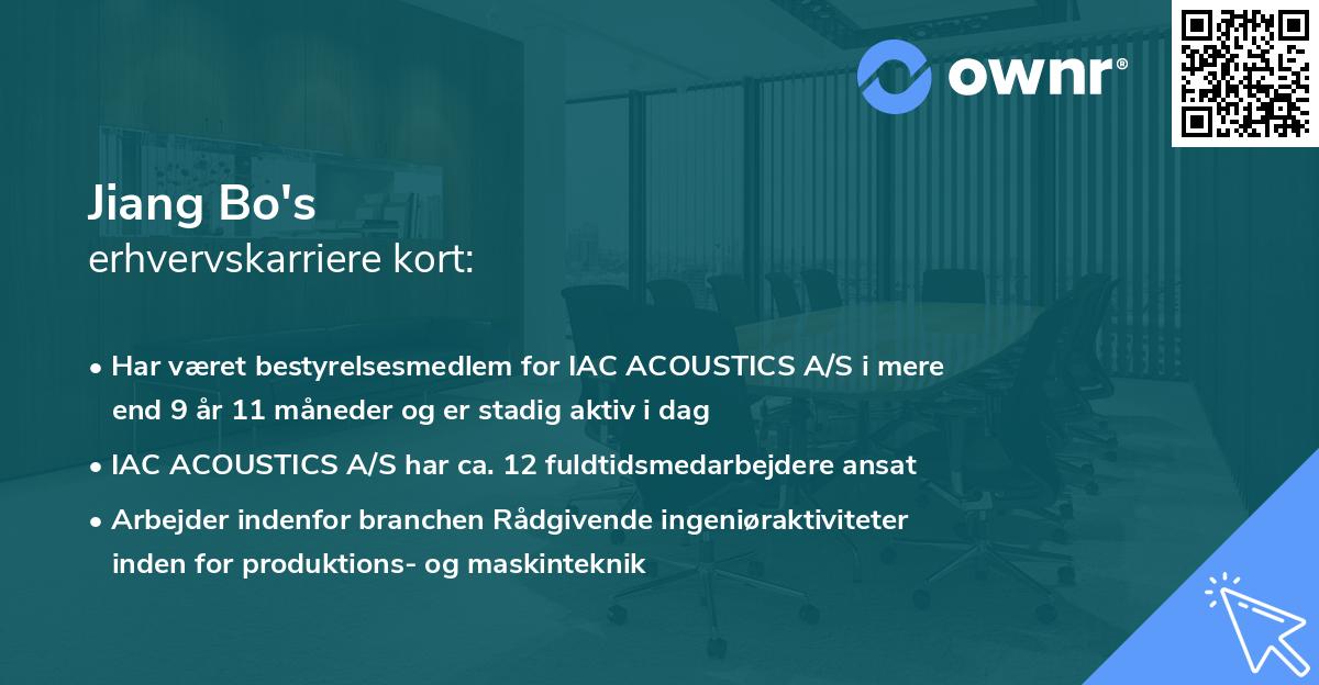 Jiang Bo's erhvervskarriere kort