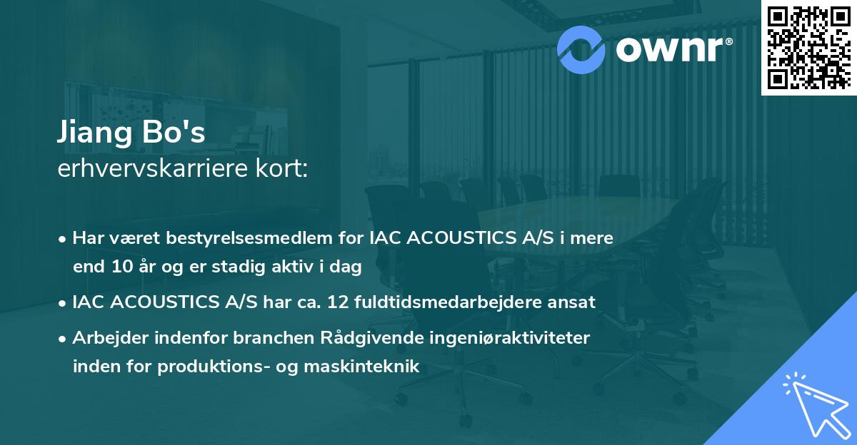 Jiang Bo's erhvervskarriere kort