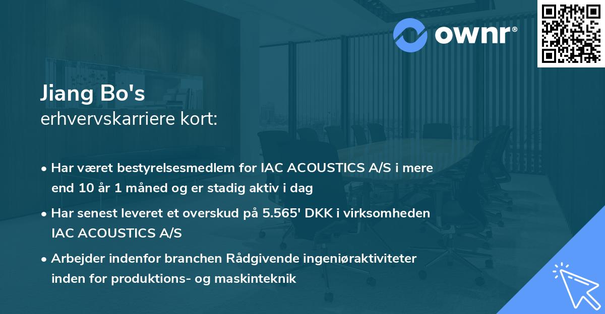 Jiang Bo's erhvervskarriere kort