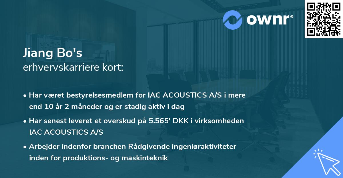 Jiang Bo's erhvervskarriere kort