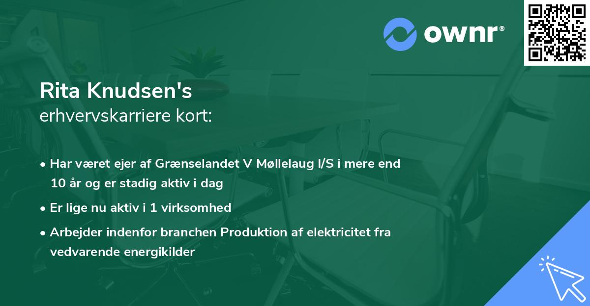 Rita Knudsen's erhvervskarriere kort