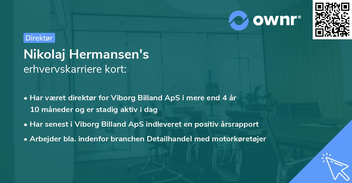 Nikolaj Hermansen's erhvervskarriere kort