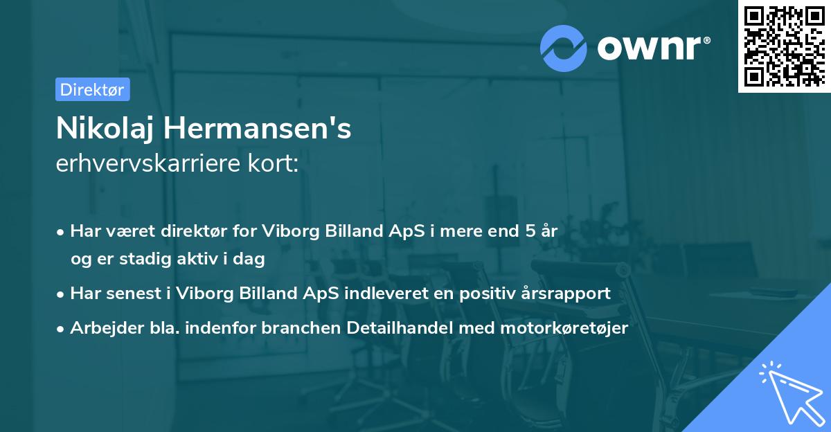 Nikolaj Hermansen's erhvervskarriere kort
