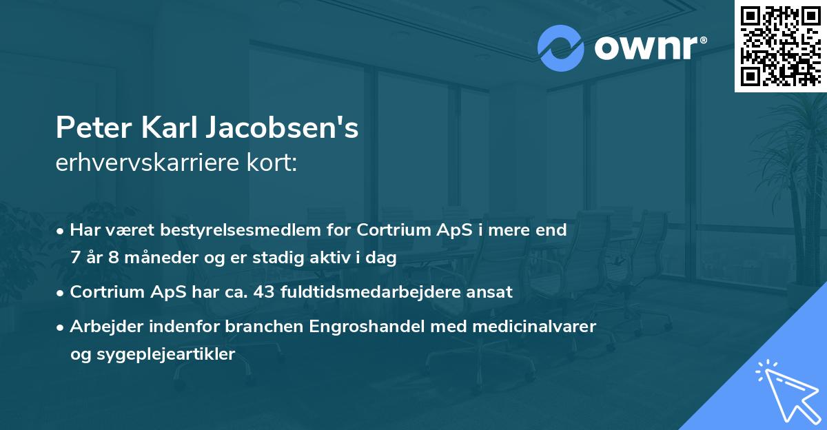 Peter Karl Jacobsen's erhvervskarriere kort