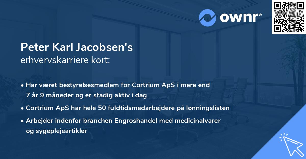Peter Karl Jacobsen's erhvervskarriere kort