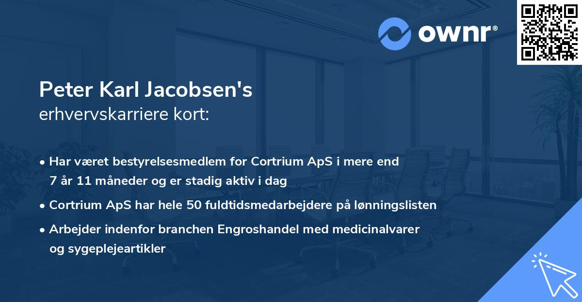 Peter Karl Jacobsen's erhvervskarriere kort