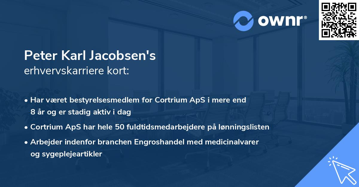 Peter Karl Jacobsen's erhvervskarriere kort