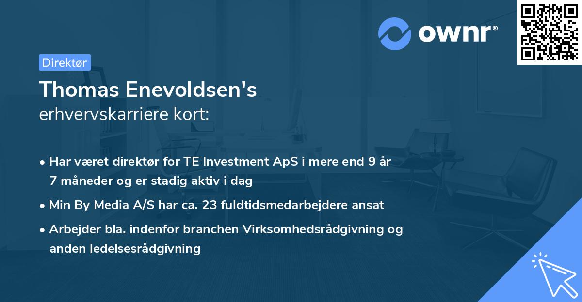 Thomas Enevoldsen's erhvervskarriere kort