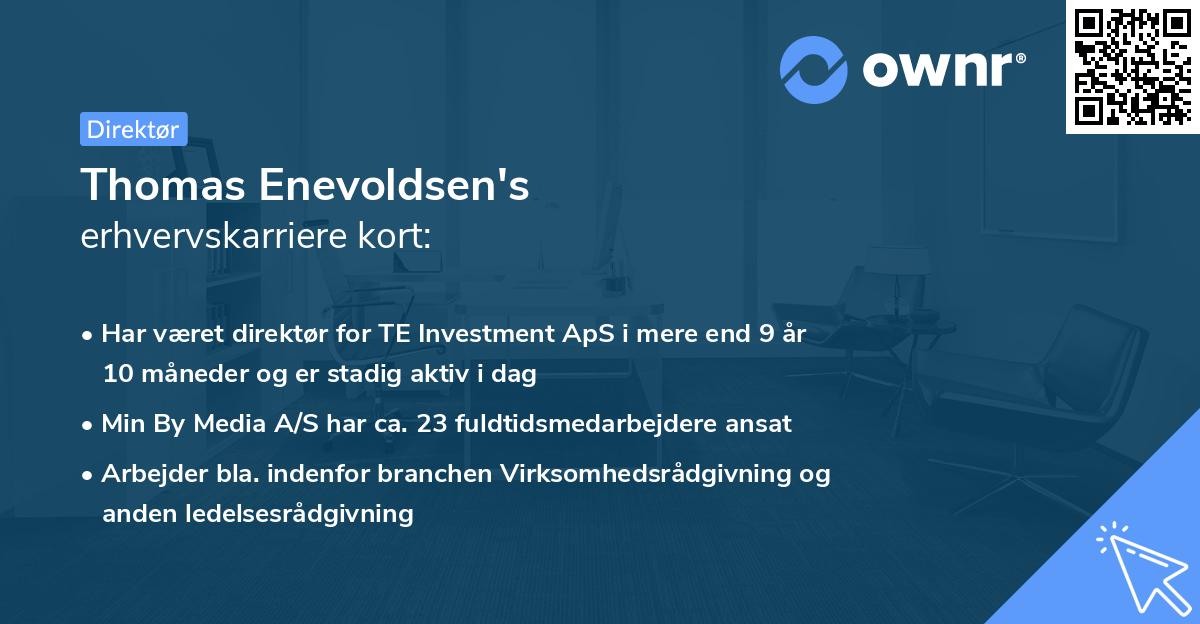 Thomas Enevoldsen's erhvervskarriere kort