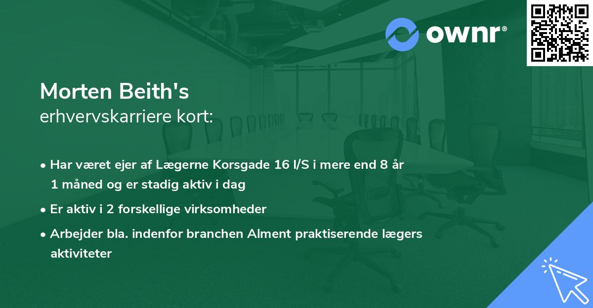 Morten Beith's erhvervskarriere kort