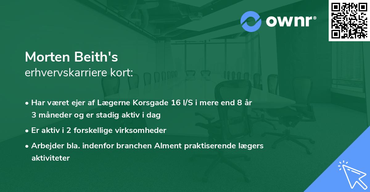 Morten Beith's erhvervskarriere kort