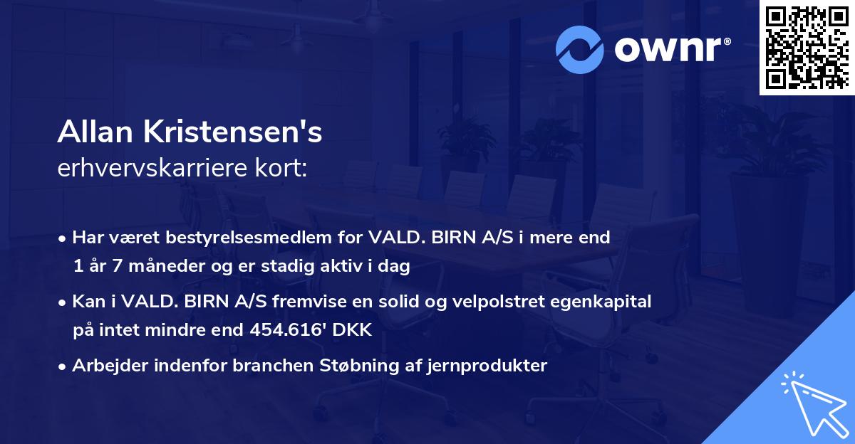 Allan Kristensen's erhvervskarriere kort
