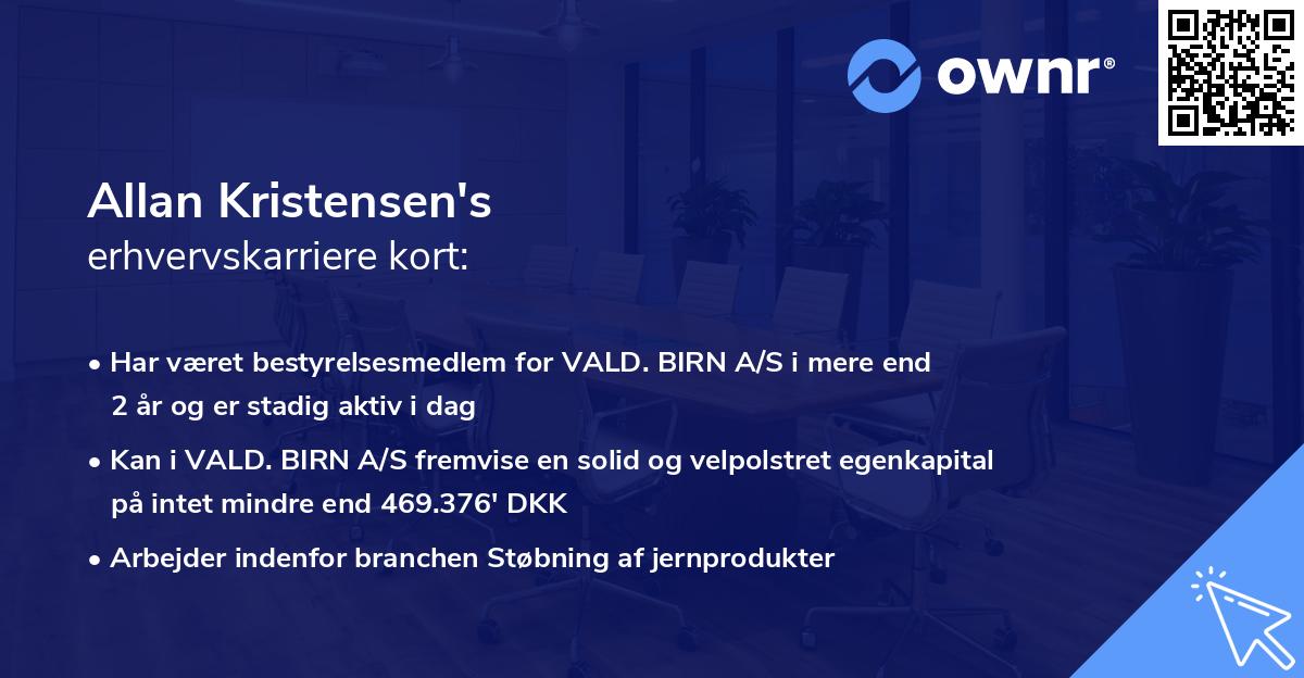 Allan Kristensen's erhvervskarriere kort