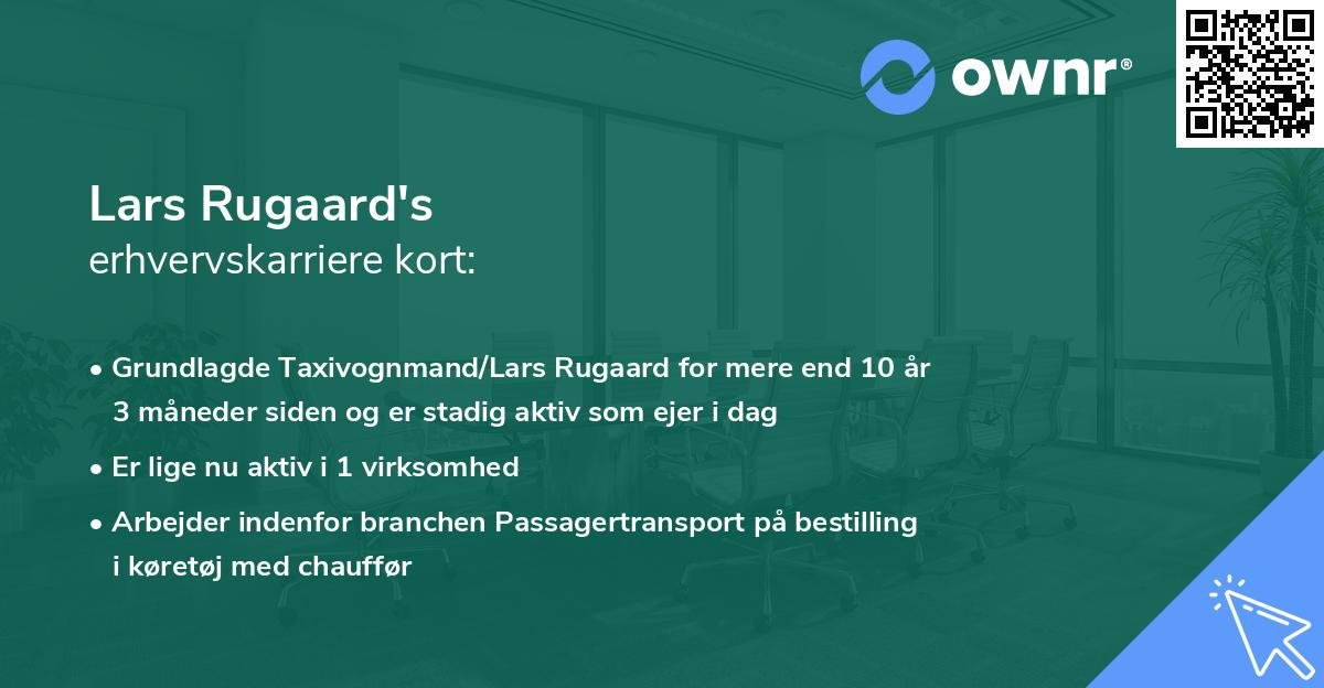 Lars Rugaard's erhvervskarriere kort