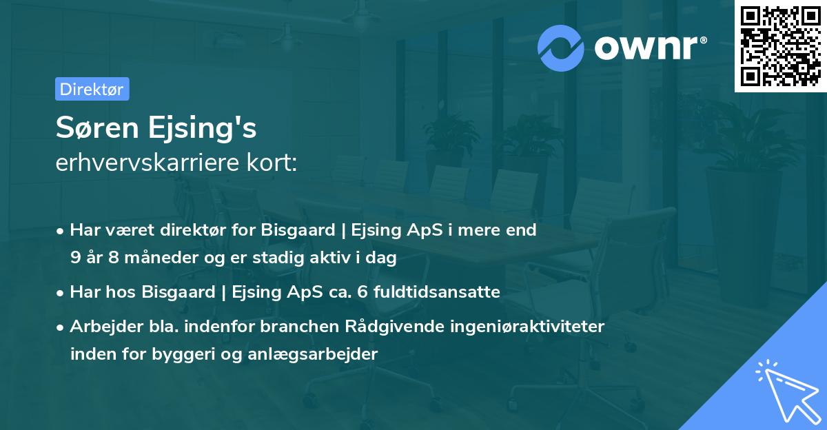 Søren Ejsing's erhvervskarriere kort