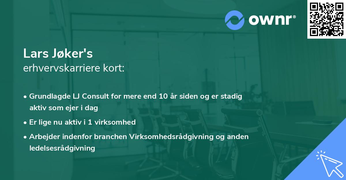 Lars Jøker's erhvervskarriere kort