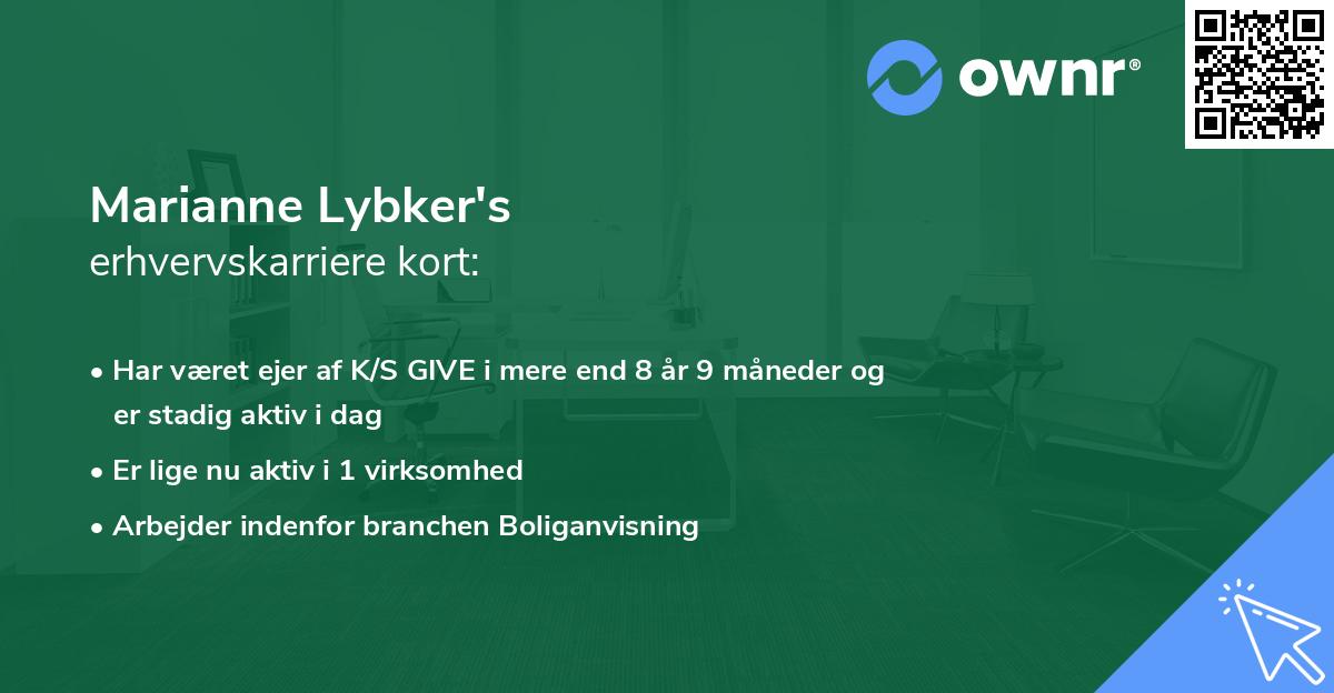 Marianne Lybker's erhvervskarriere kort