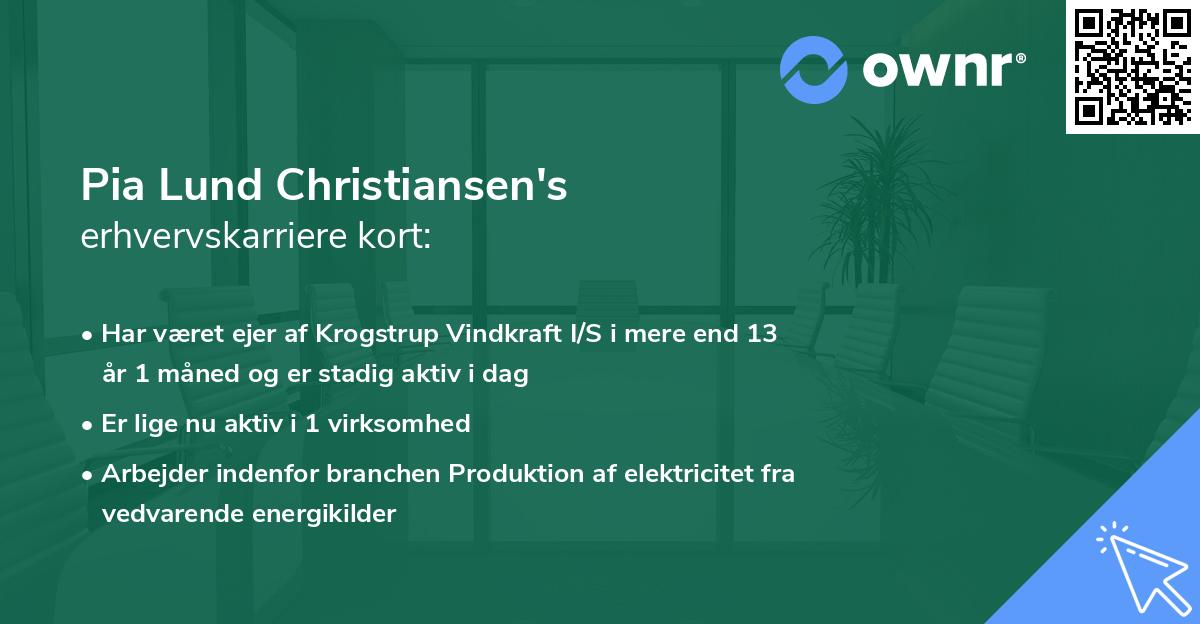 Pia Lund Christiansen's erhvervskarriere kort