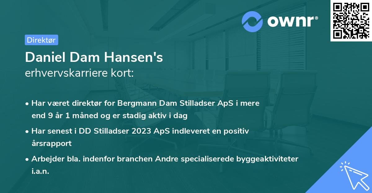 Daniel Dam Hansen's erhvervskarriere kort