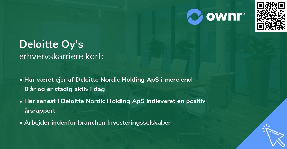 Deloitte Oy's erhvervskarriere kort