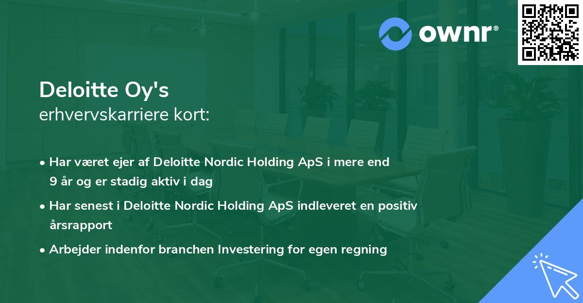 Deloitte Oy's erhvervskarriere kort