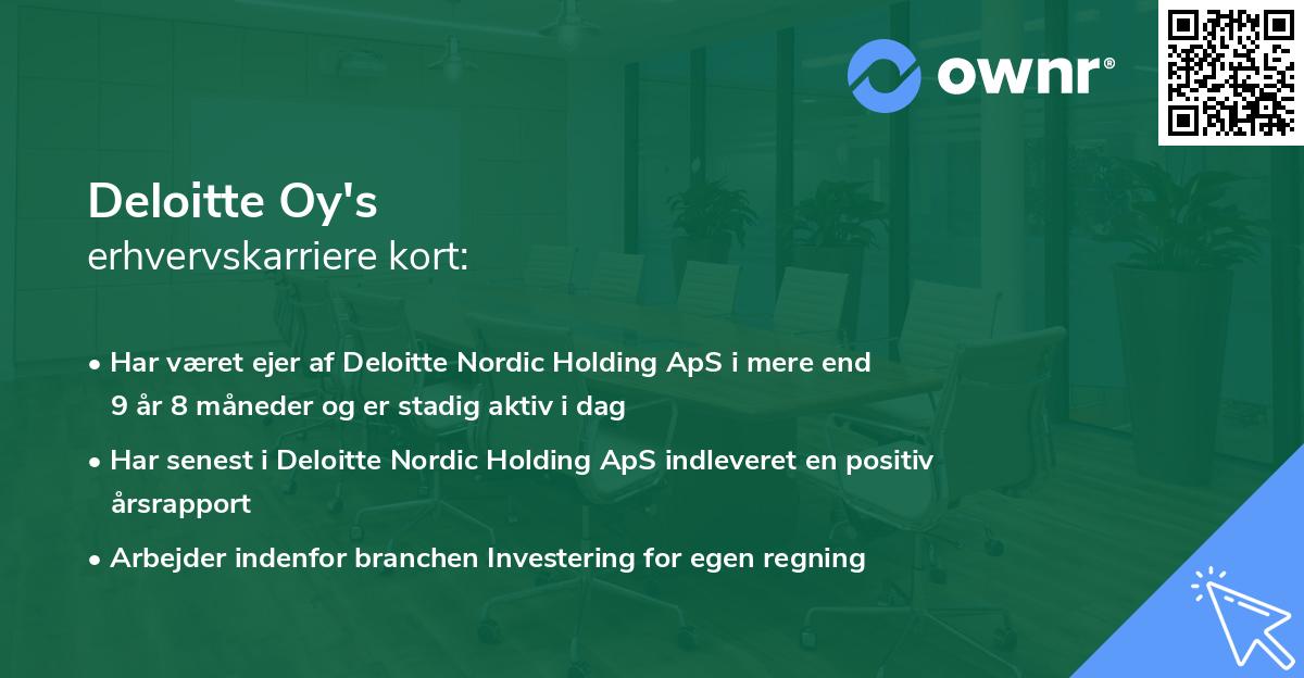 Deloitte Oy's erhvervskarriere kort