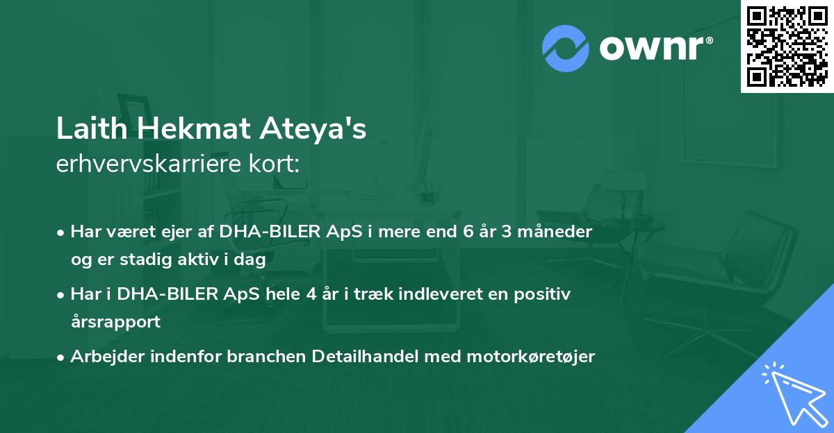 Laith Hekmat Ateya's erhvervskarriere kort