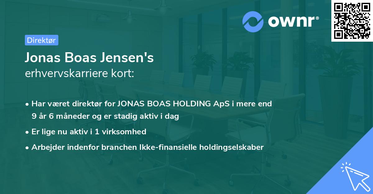 Jonas Boas Jensen's erhvervskarriere kort