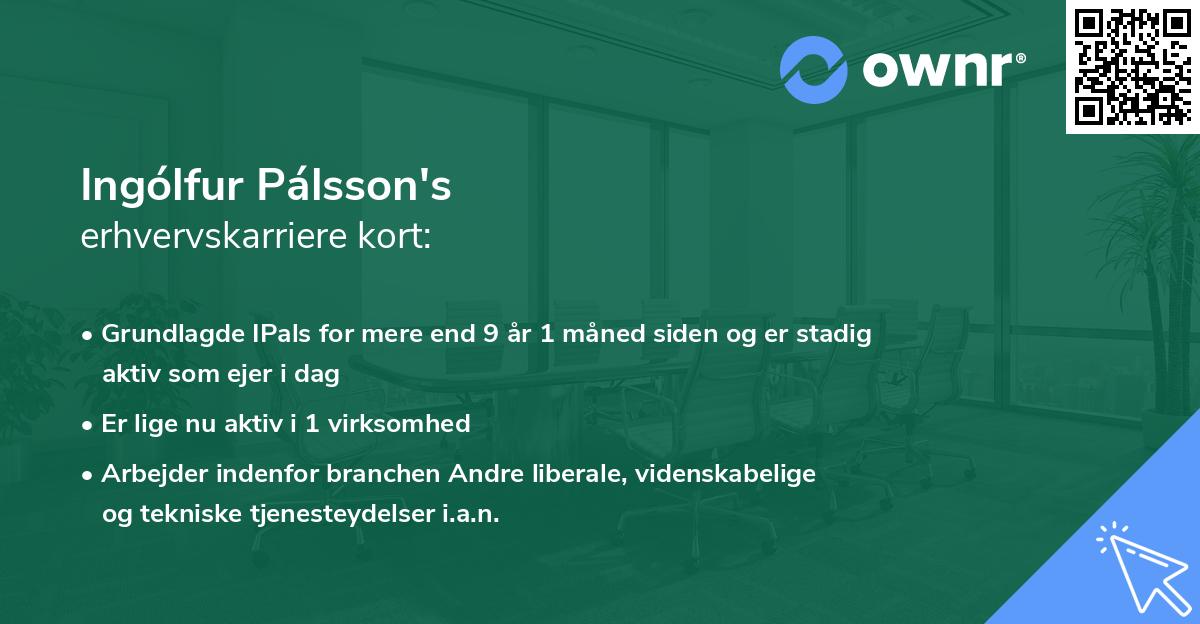 Ingólfur Pálsson's erhvervskarriere kort