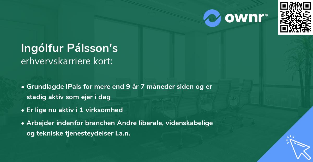 Ingólfur Pálsson's erhvervskarriere kort