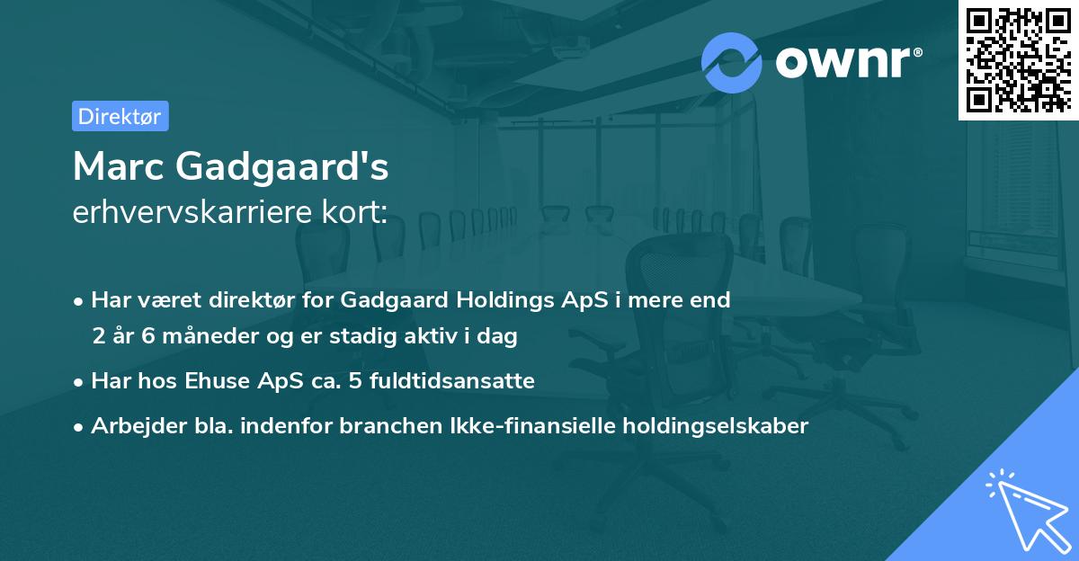 Marc Gadgaard's erhvervskarriere kort