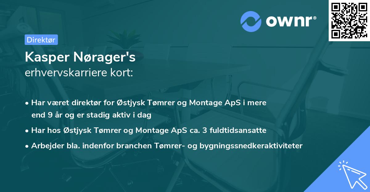 Kasper Nørager's erhvervskarriere kort