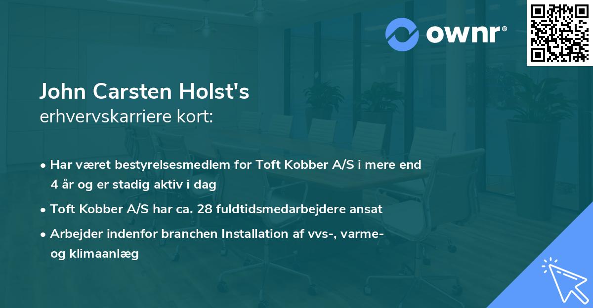 John Carsten Holst's erhvervskarriere kort