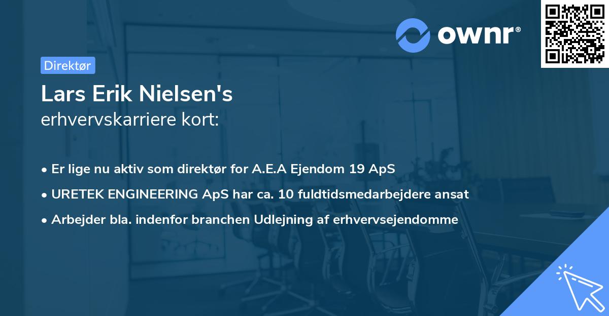 Lars Erik Nielsen's erhvervskarriere kort