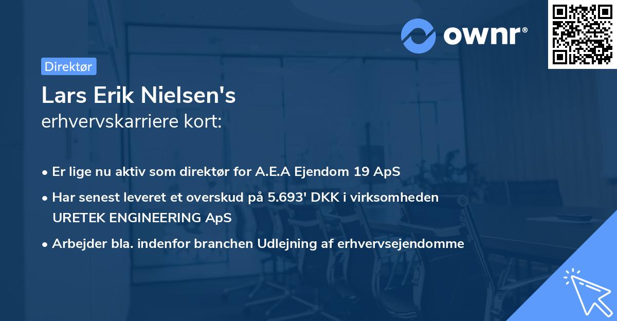 Lars Erik Nielsen's erhvervskarriere kort