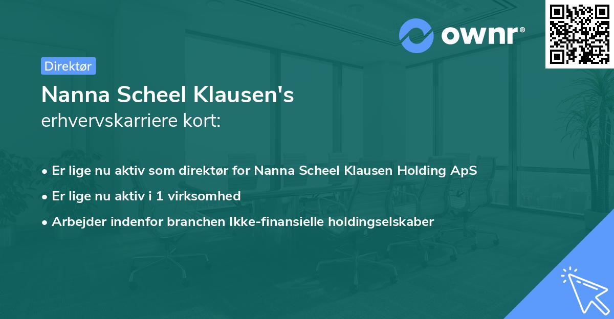 Nanna Scheel Klausen's erhvervskarriere kort