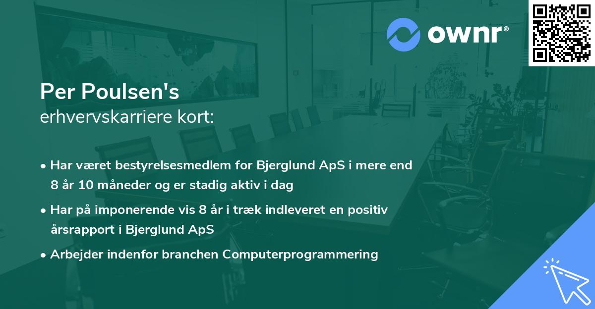 Per Poulsen's erhvervskarriere kort