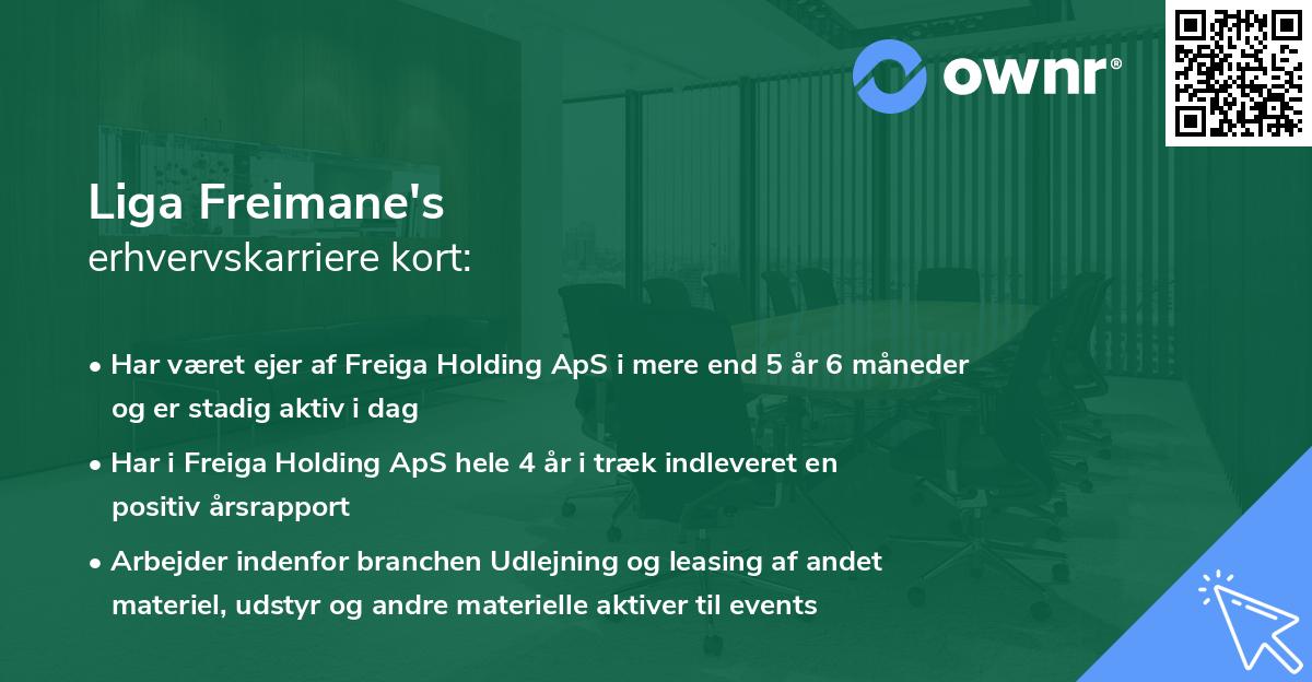 Liga Freimane's erhvervskarriere kort