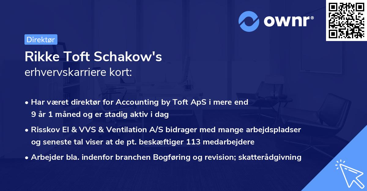 Rikke Toft Schakow's erhvervskarriere kort