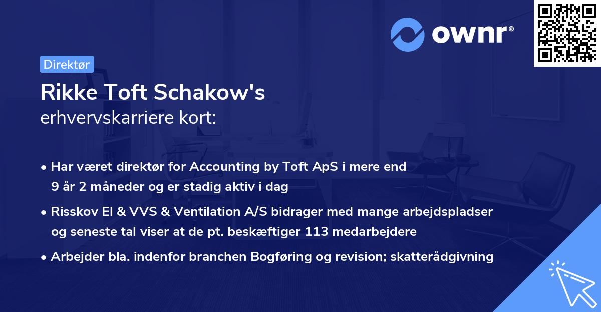 Rikke Toft Schakow's erhvervskarriere kort