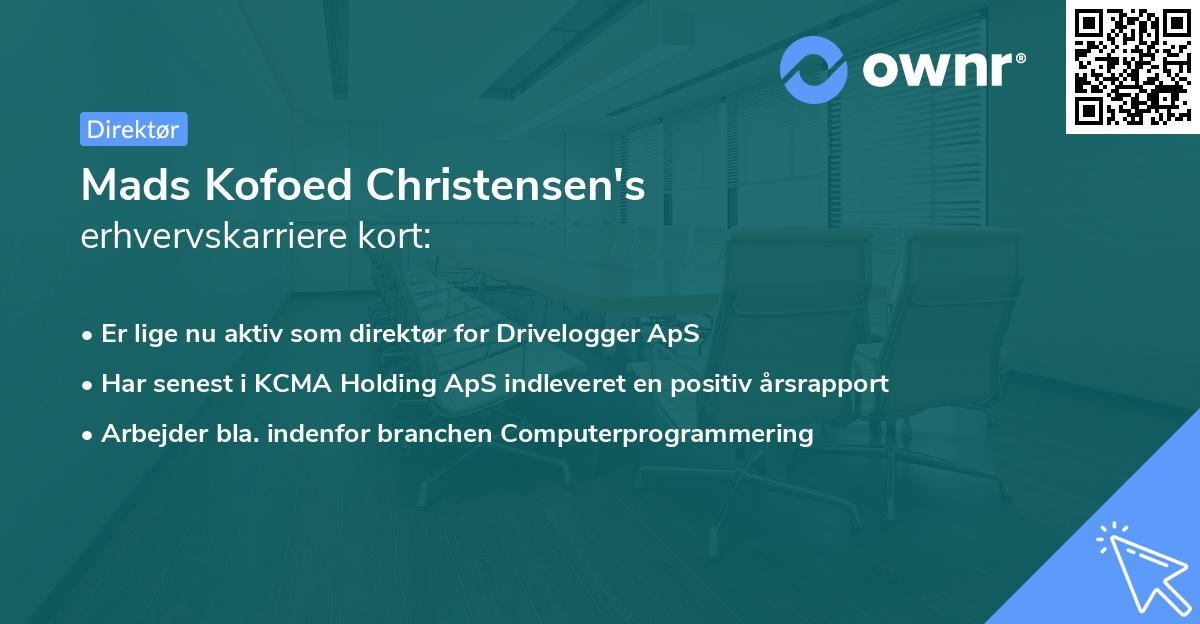 Mads Kofoed Christensen's erhvervskarriere kort