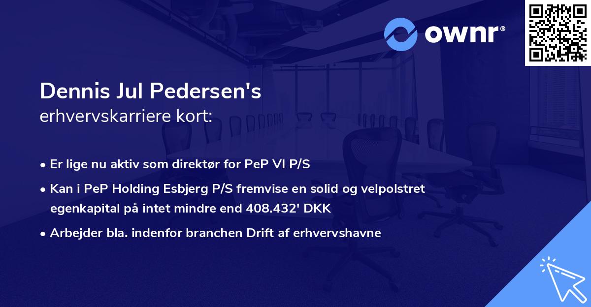 Dennis Jul Pedersen's erhvervskarriere kort