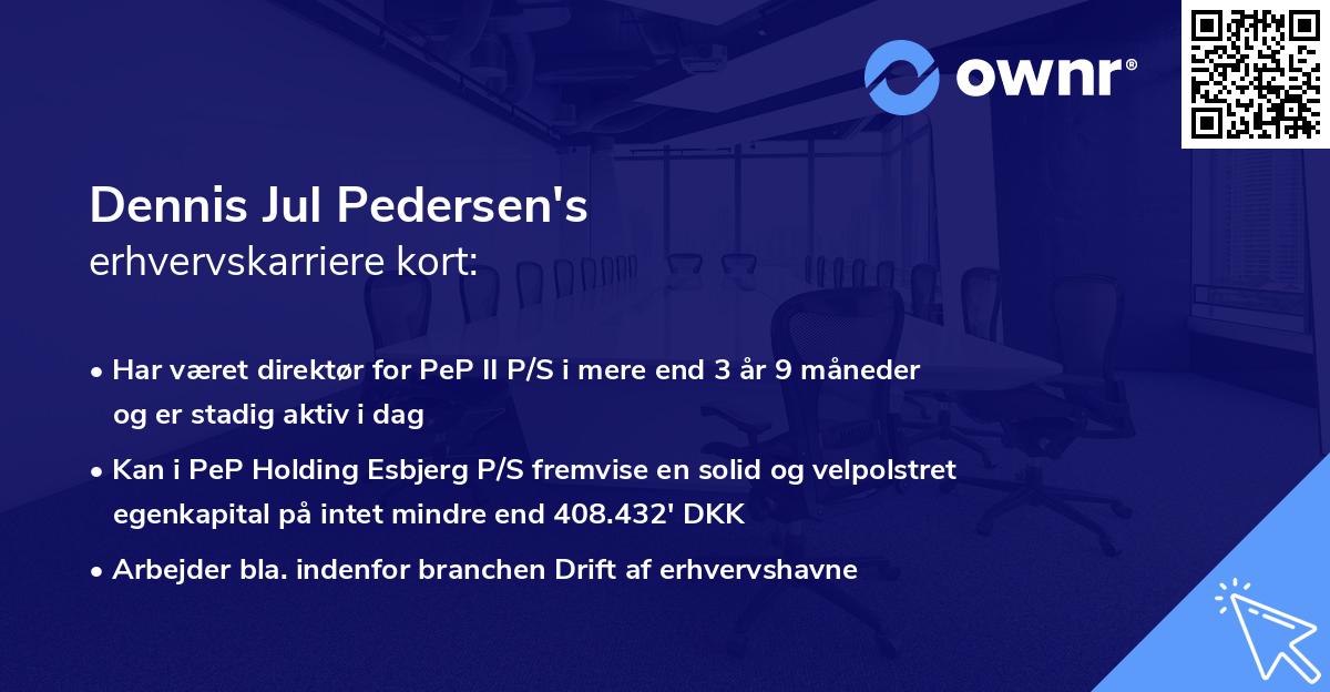 Dennis Jul Pedersen's erhvervskarriere kort