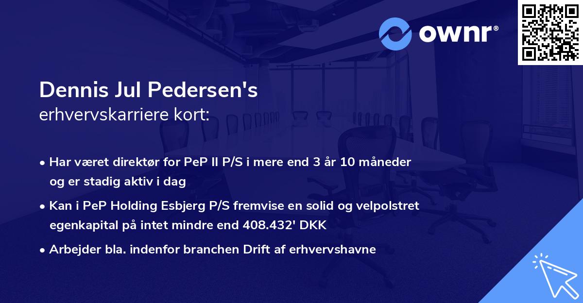 Dennis Jul Pedersen's erhvervskarriere kort
