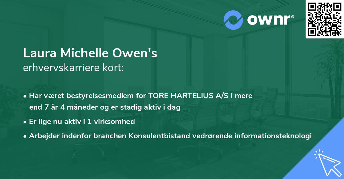 Laura Michelle Owen's erhvervskarriere kort