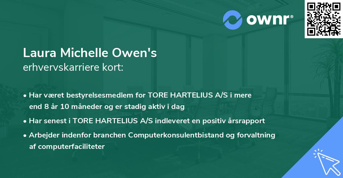 Laura Michelle Owen's erhvervskarriere kort